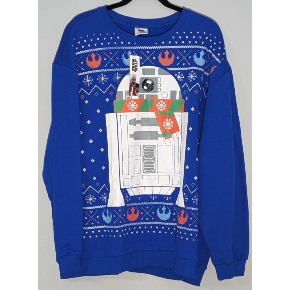 Star Wars R2-D2 Christmas (2023) Blue Sweatshirt Culture Fly Adult Size 3Xl